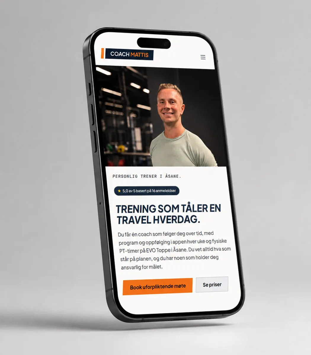 coach-mattis.no på mobil